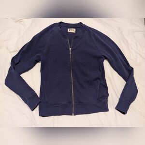 Pact Women's Full Zip Up Blue Sweater Cardigan Jacket Zipper Organic Cotton S